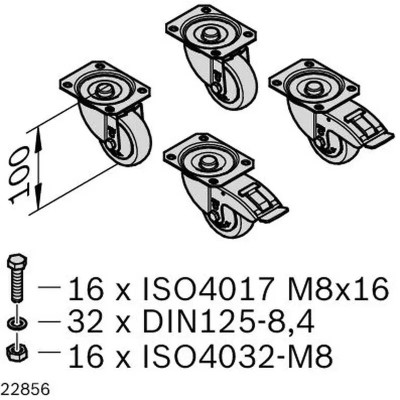 3842546541 SET ROLLERS SET4, ESD Bosch Rexroth