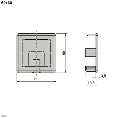 3842562102 Capac de acoperire 60x60 Bosch Rexroth, calitate superioară