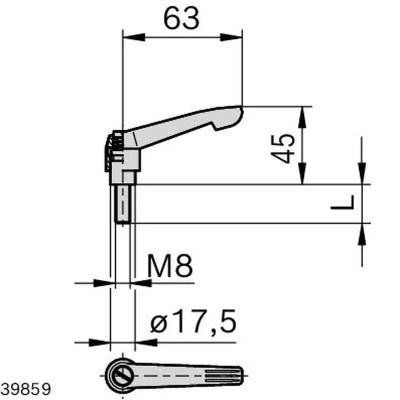3842564090 Clamping Lever GN 300-63-M8-30-SW Bosch Rexroth, superior quality
