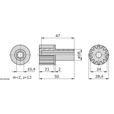 3842501576 Gear Z-12 Module2 6K-SW10 Bosch Rexroth, superior quality