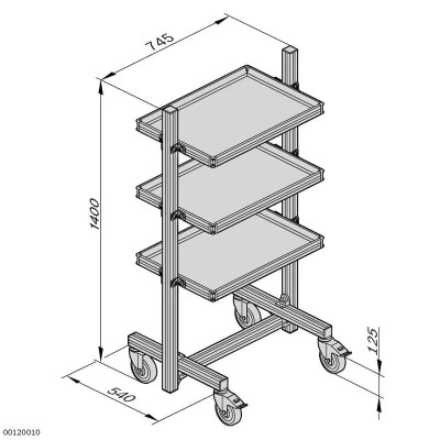 3842508182 MATERIAL TROLLEY MW 1400-RB/L ESD Bosch Rexroth - Superior Quality
