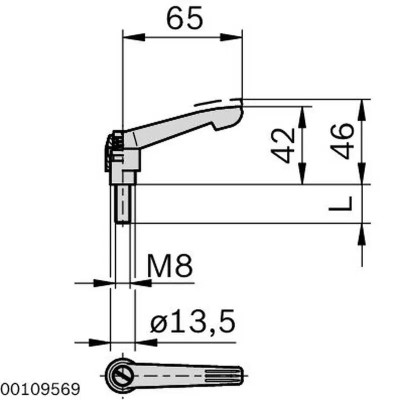 3842516847 Clamping Lever GN300-63-M8-40-SW Bosch Rexroth - Superior Quality