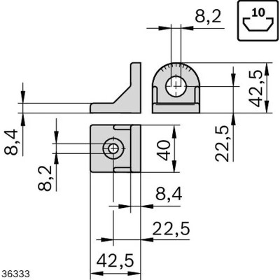 3842518424 UNGHI R40X43 SET Accesorii Profile Bosch Rexroth