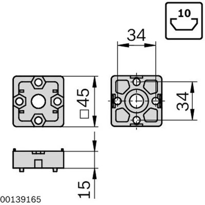 3842520802 FITTING T 45X45 Accesorii Profile Bosch Rexroth