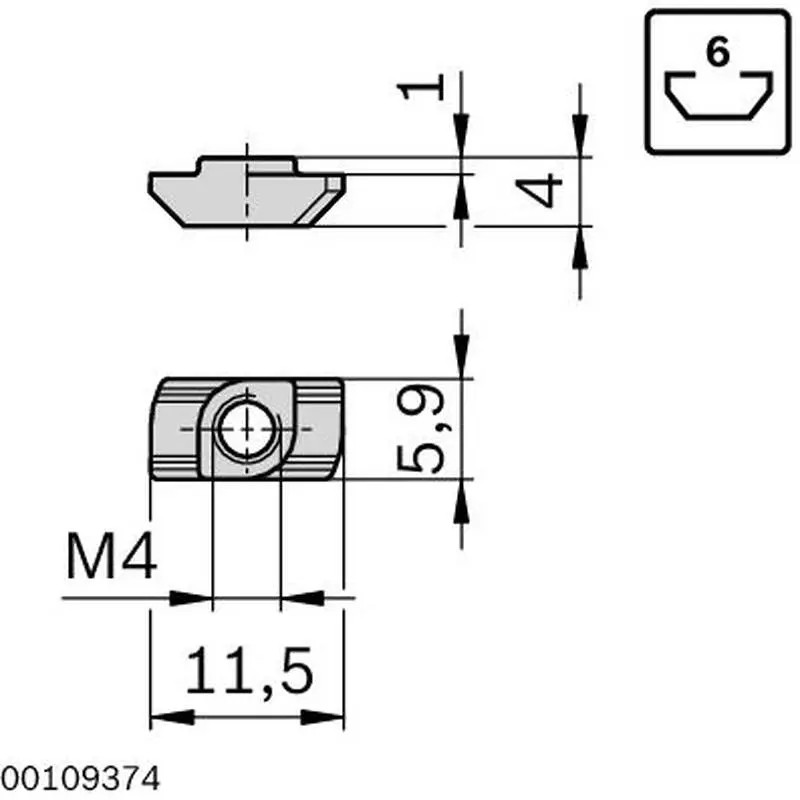 3842523135 HAMMER NUT 6 M4 Bosch Rexroth - Superior Quality