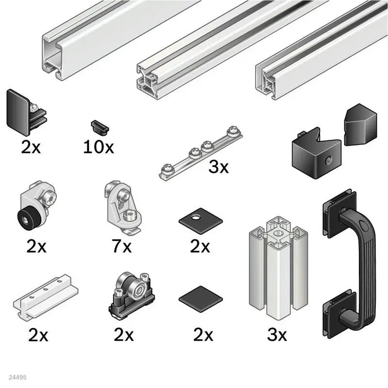 3842524163 SCHIEBETUER 1000 CONSTRUCTION SET Bosch Rexroth - Superior Quality