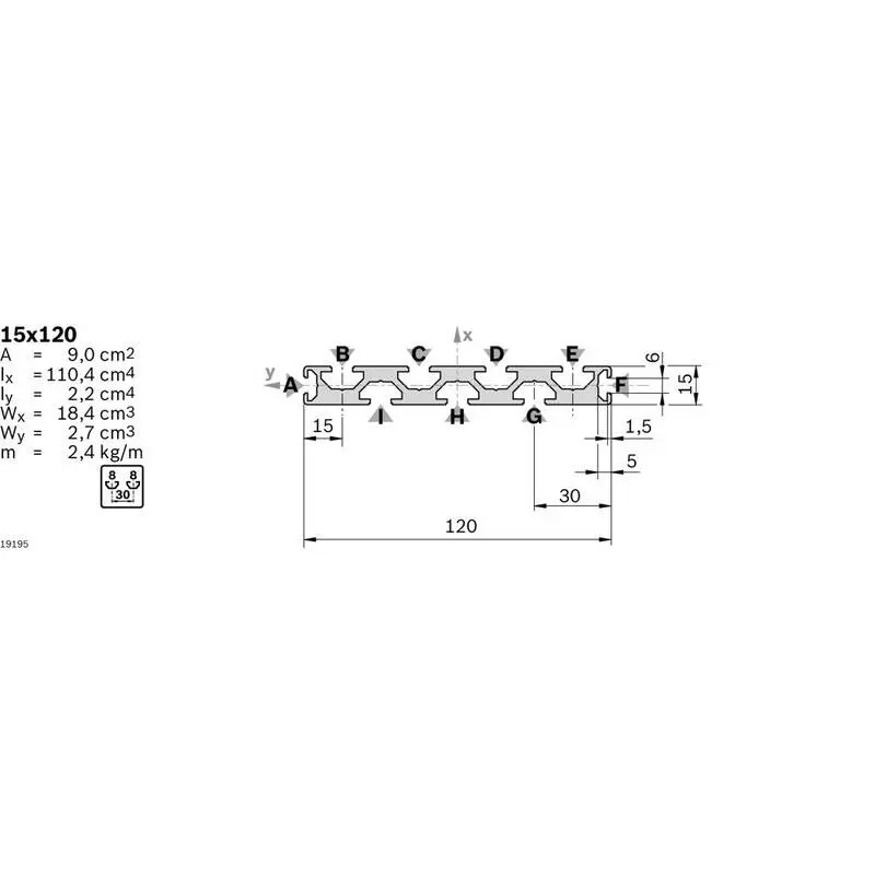 3842526818 Straight Profile 15x120 Bosch Rexroth - Superior Quality