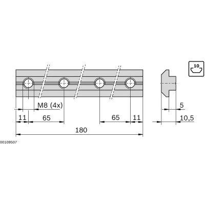3842528746 Profile Connector PV10/40 L-180-M8 Bosch Rexroth, high quality