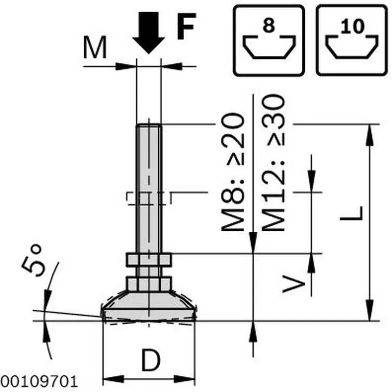 3842529025 Picior Articulat D30 M12X72,5 Bosch Rexroth - Calitate Superioară
