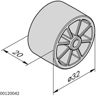 3842532865 Roller D32, Black Profile Accessories Bosch Rexroth