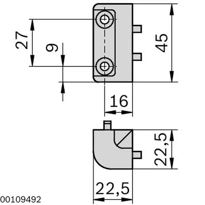 3842535637 CORNER BRACKET 22.5X45 Bosch Rexroth - Superior Quality