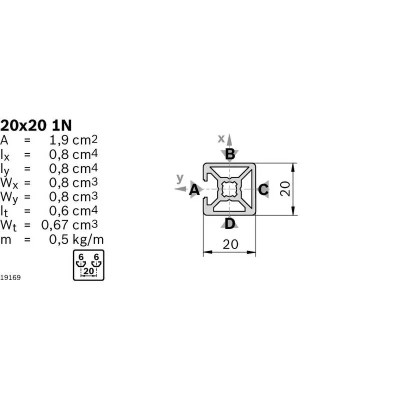 3842536475 Straight Profile 20X20 1N Bosch Rexroth - Superior Quality