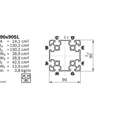 3842537101 Straight Profile 90X90 SL L-6170 Bosch Rexroth, superior quality
