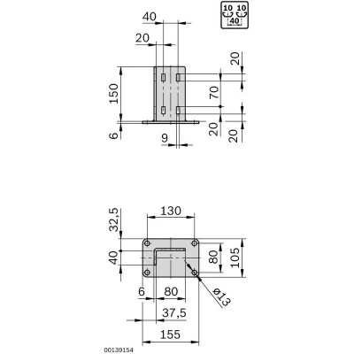 3842542668 FIXING BASE 40X80 Bosch Rexroth - Superior Quality