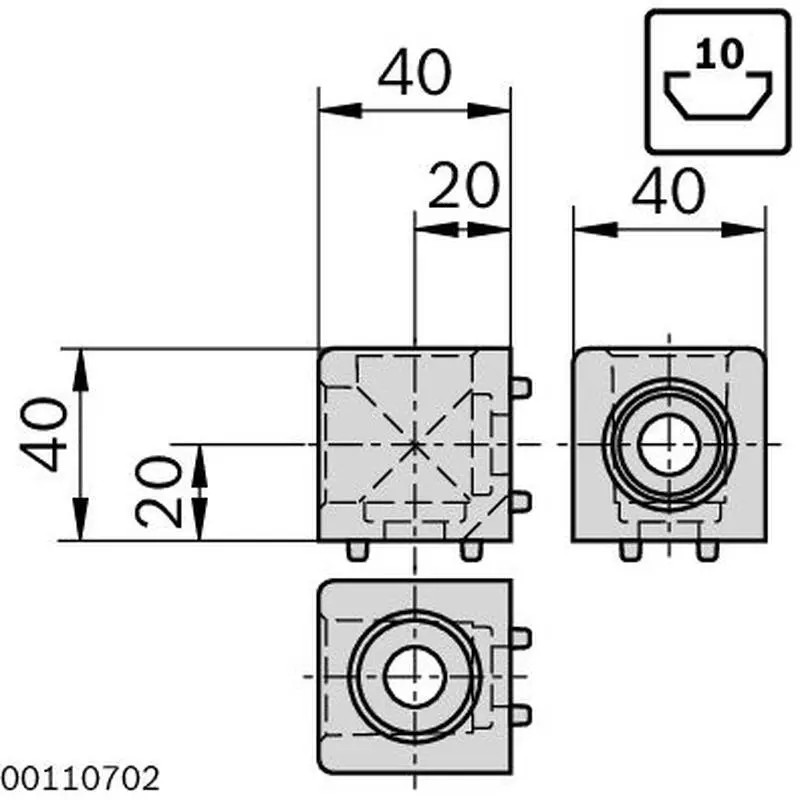 3842549867 Cubic Connector 40/2 Silver Set Bosch Rexroth - Superior Quality