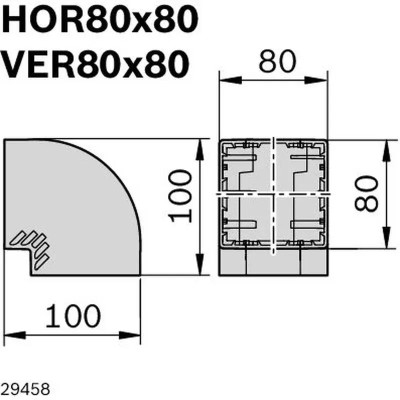 3842552260 Curve HOR 80X80; VER 80X80 Bosch Rexroth