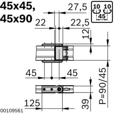3842554424 Articulație Suport Braț 45x45 Bosch Rexroth, calitate superioară