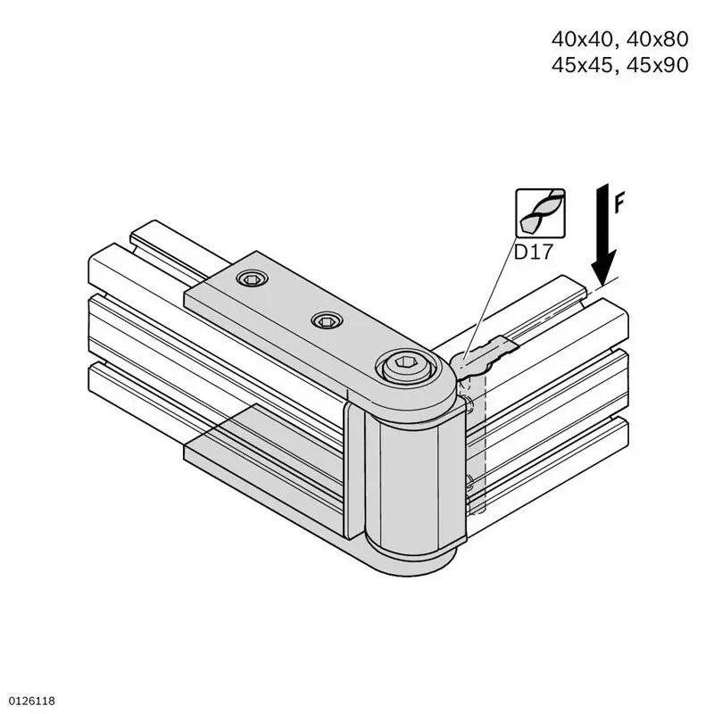 3842554430 Articulație Suport Braț 40x80 Bosch Rexroth, calitate superioară