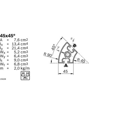 3842558317 Profil Drept 45x45G Bosch Rexroth - Calitate Superioară