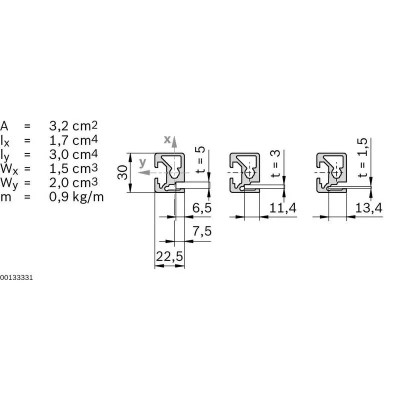 3842992493 Frame Type Profile 22.5x30 Bosch Rexroth, superior quality