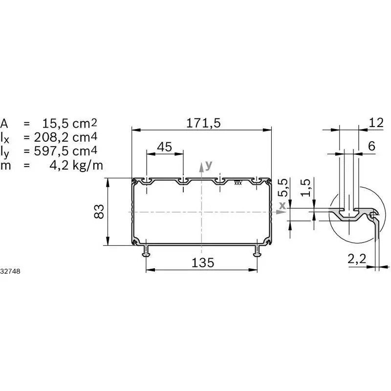 3842993527 PROFILE 180X90 CHUTE ESD Bosch Rexroth - Superior Quality