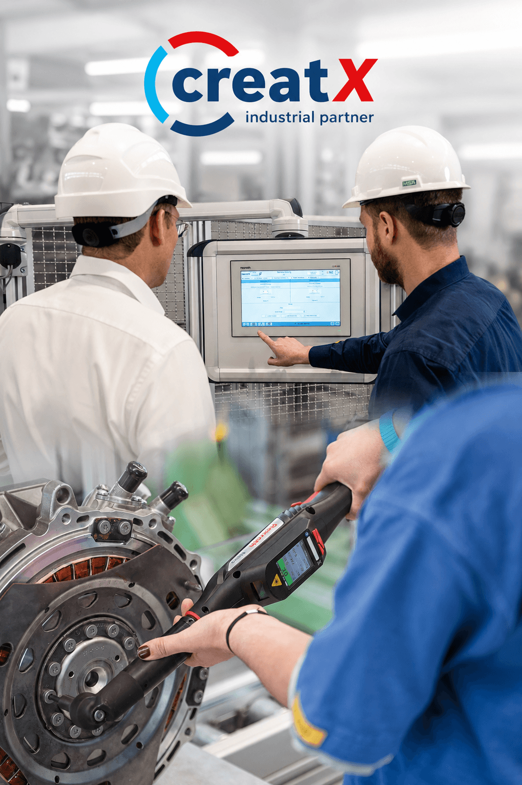 Echipa CreatX cu experiență aplicată în industrie și know-how Bosch Rexroth