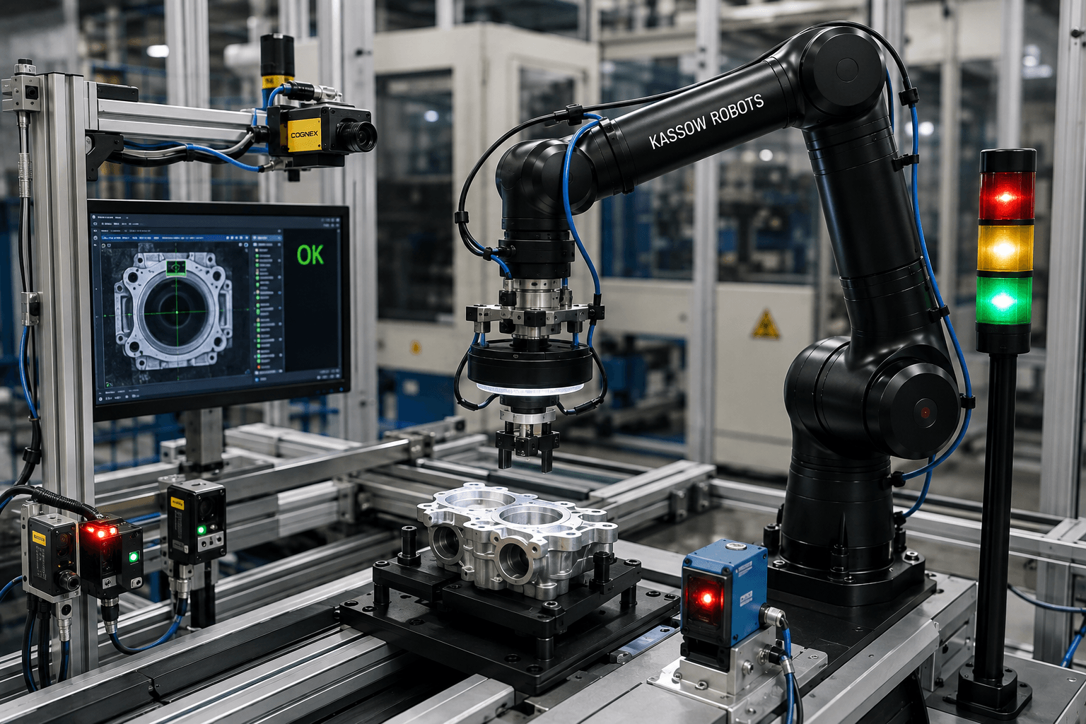 Robot Kassow integrat cu senzori și sistem de viziune