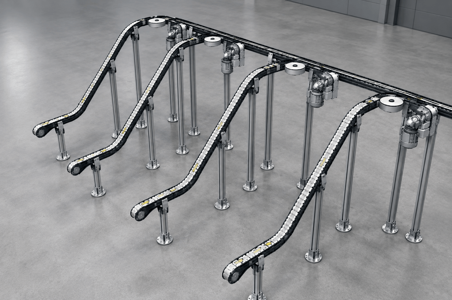 Sistem industrial Bosch Rexroth VarioFlow plus pentru preluare sortare si transport