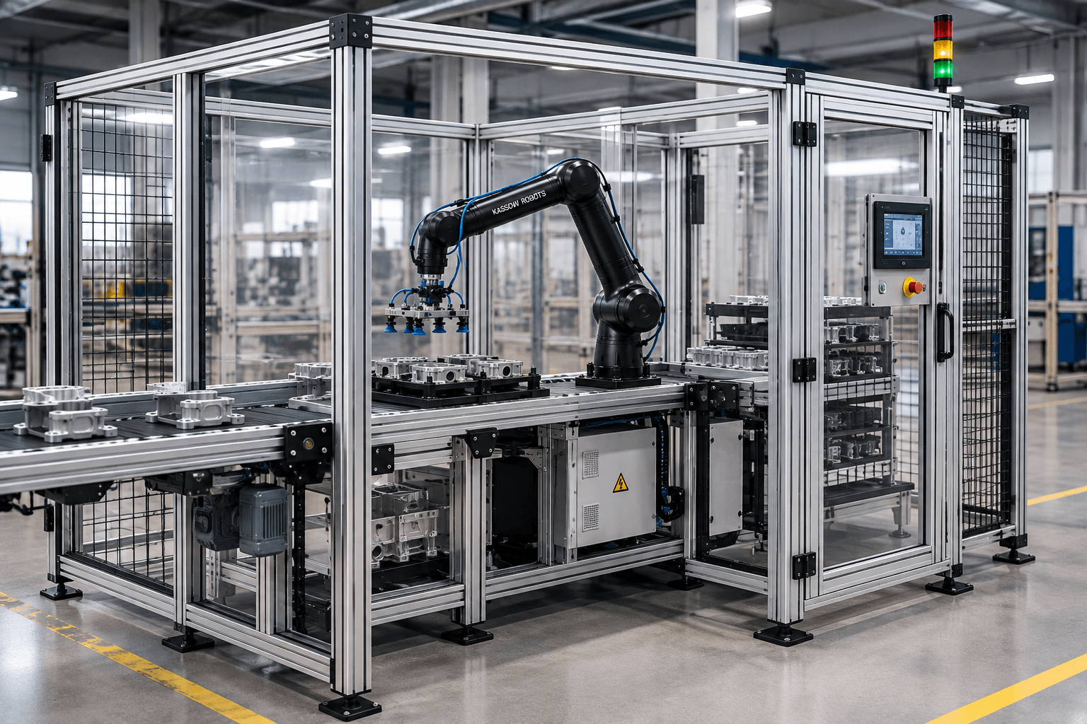 Structură industrială pentru celulă robotică Kassow